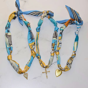 Blue Scarf Nacklace