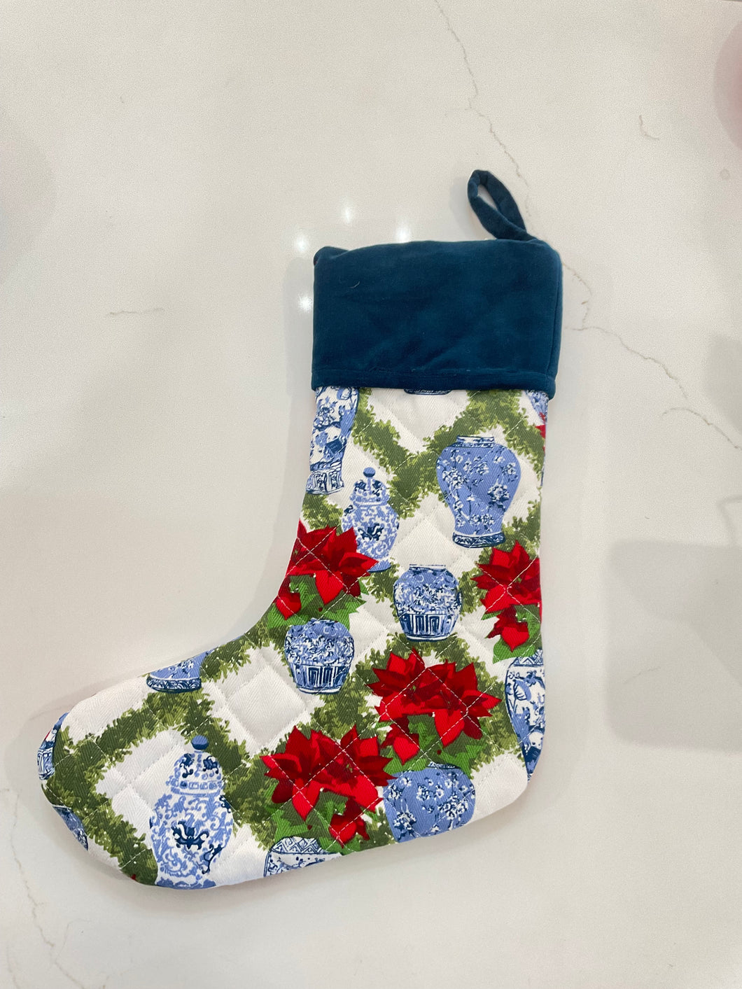 Poinsettia Quilted Stocking