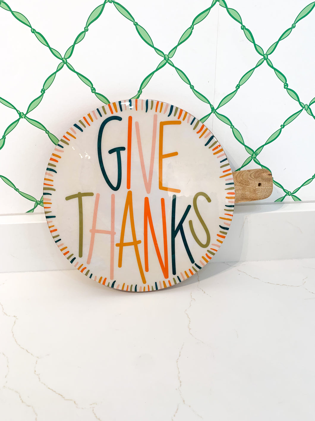 Give Thanks Dusk Wooden Round Board