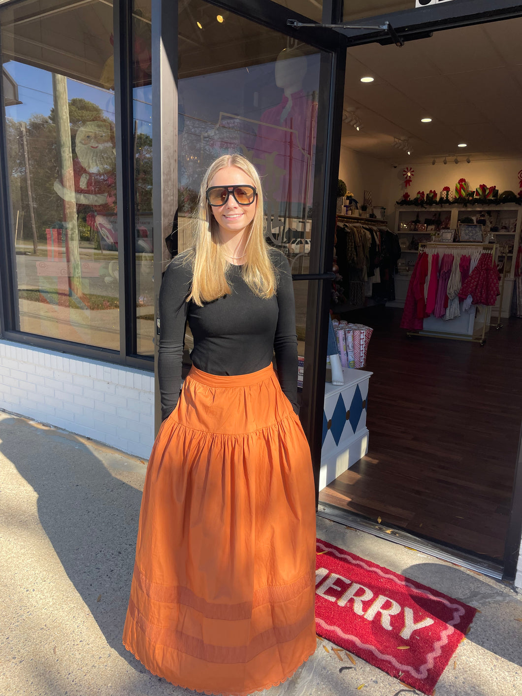 Scalloped Midi Skirt