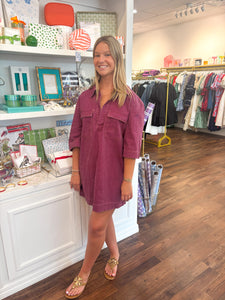 Lapel Shirt Dress