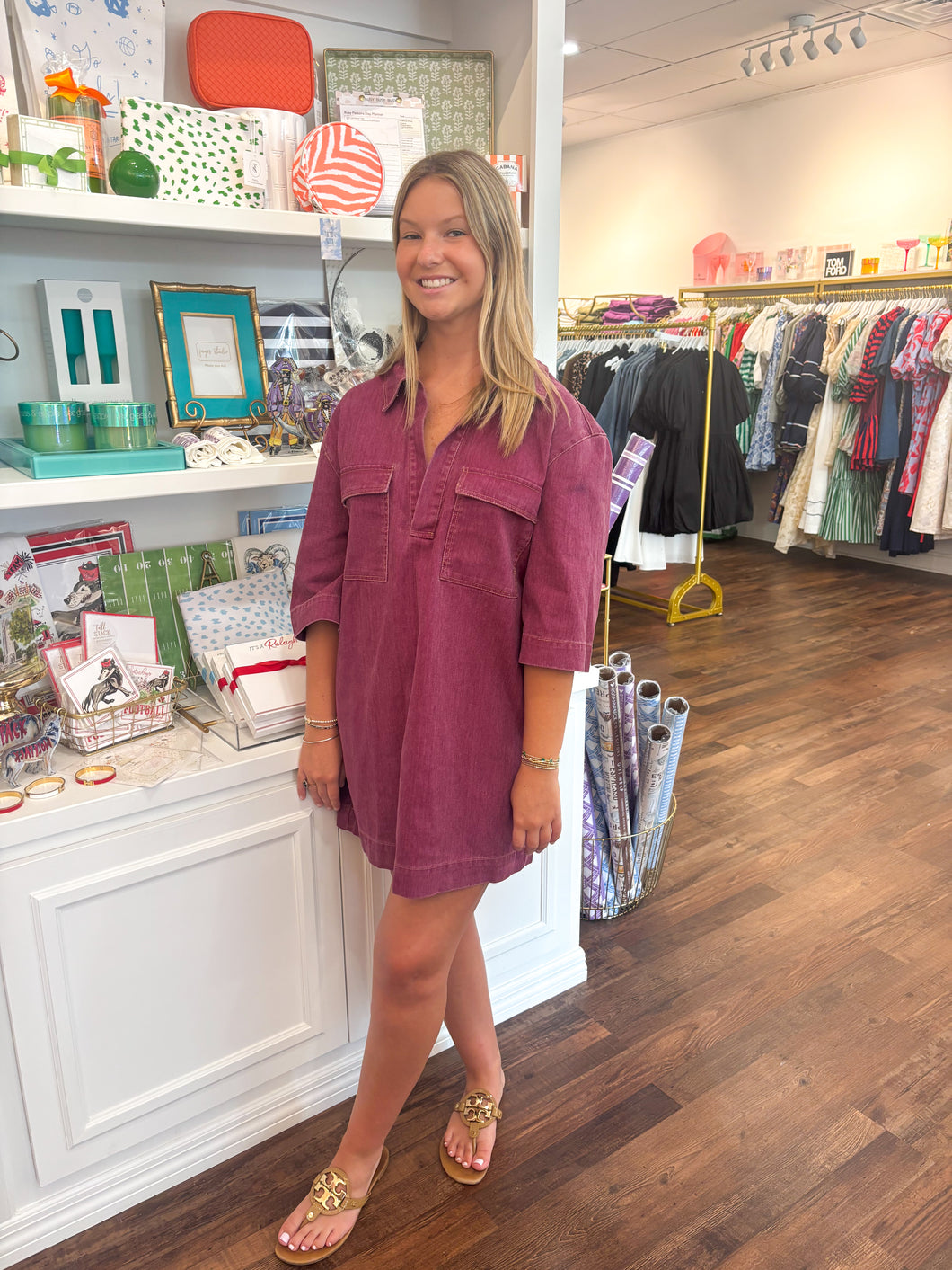 Lapel Shirt Dress