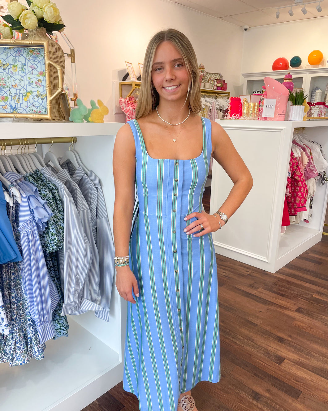Diana Button Stripe Dress