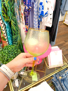 Rainbow Wine Glass