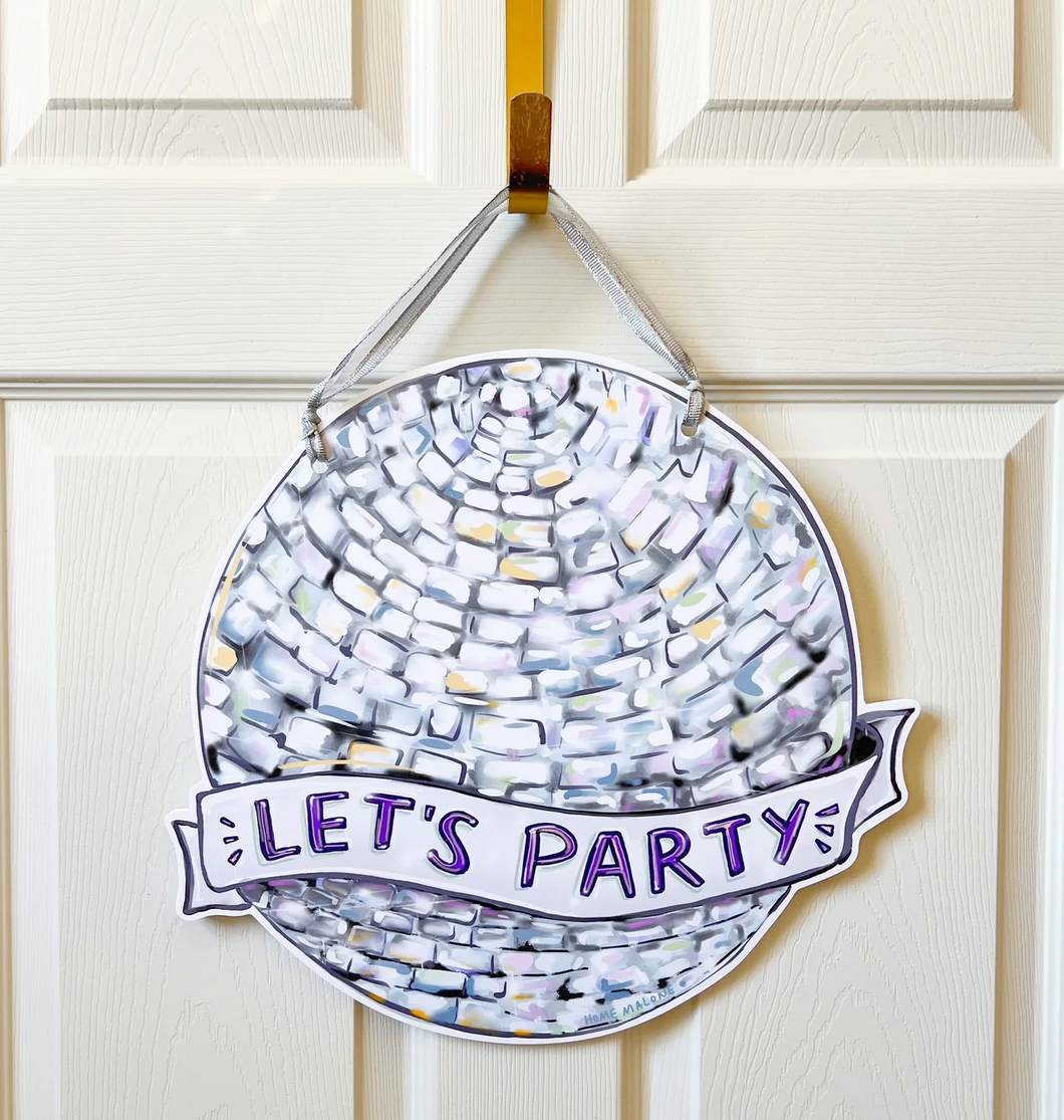 Disco Let's Party Door Hanger