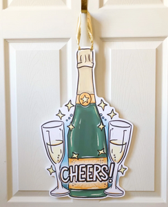 Champagne Cheers Door Hanger