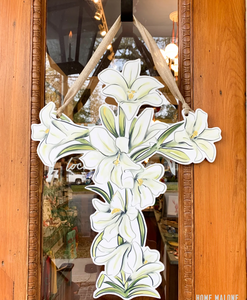 Easter Lily Cross Door Hanger